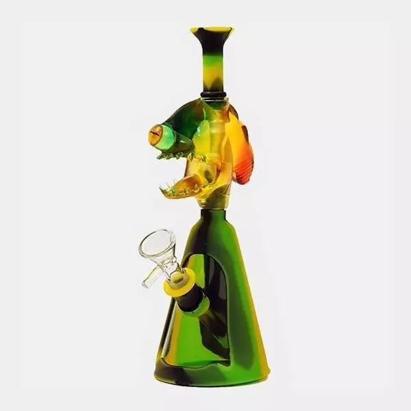 Bong de Resina Rick negro verde y amarillo