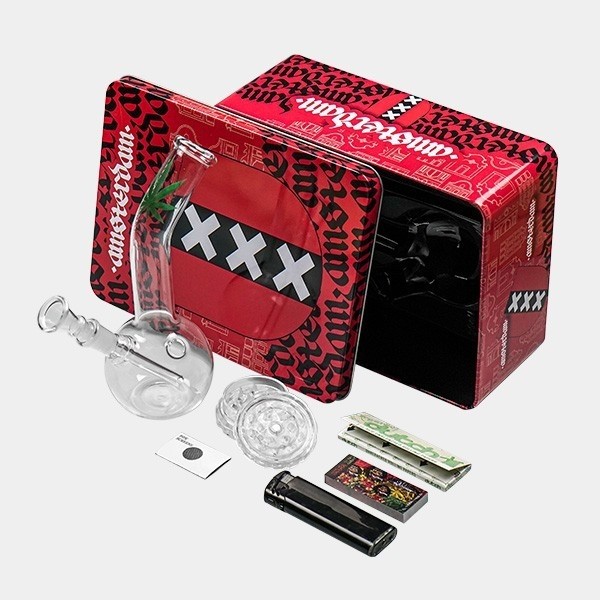 Set Bong con Caja Greenline 16cm componentes