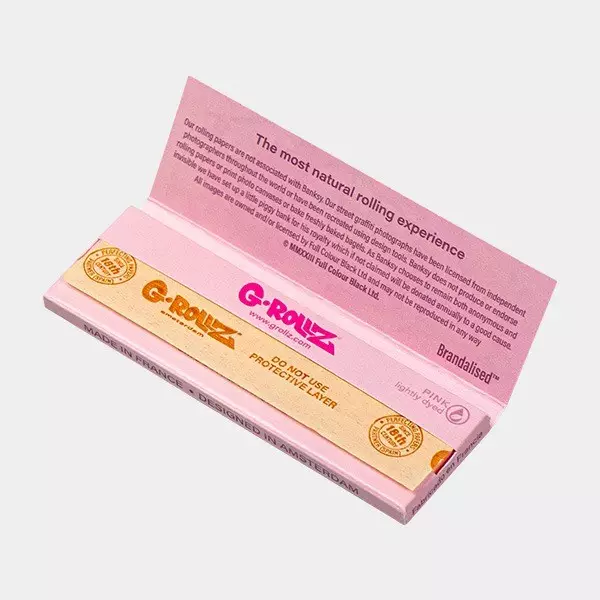 G-Rollz Pink 1-¼ Rolling Papers - GB The Green Brand
