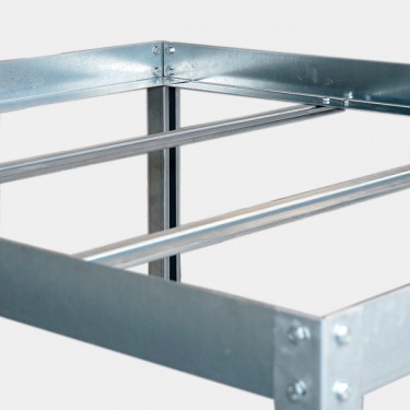 Soporte para bandejas - patas mesa de cultivo detalle