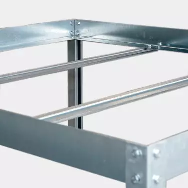 Soporte para bandejas - patas mesa de cultivo detalle