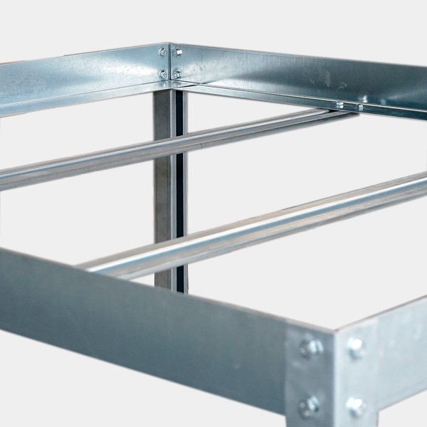 Soporte para bandejas - patas mesa de cultivo detalle