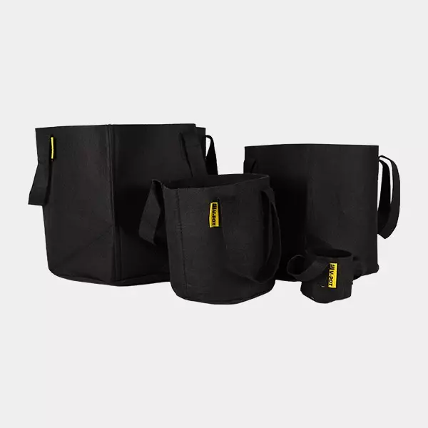 View Vaso V-Pot de Tecido Preto Evocrop - GB The Green Brand