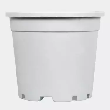 Large round white pot/container - GB