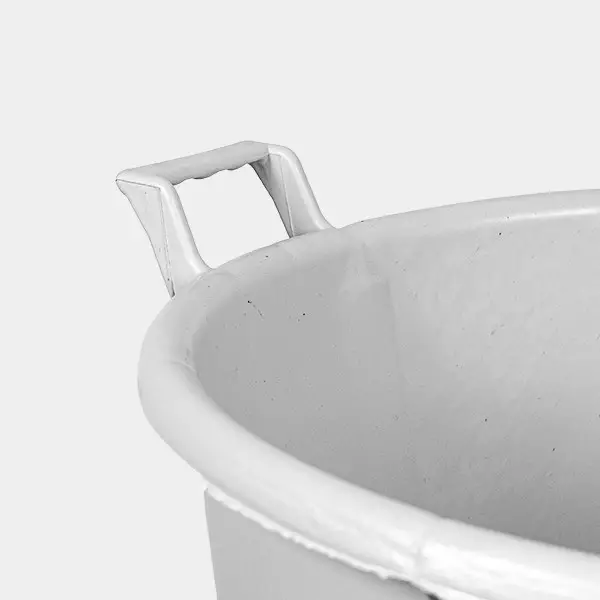 Large White Flower Pot with Handles