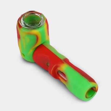 Pipa de Silicona con Quemador de Vidrio rasta