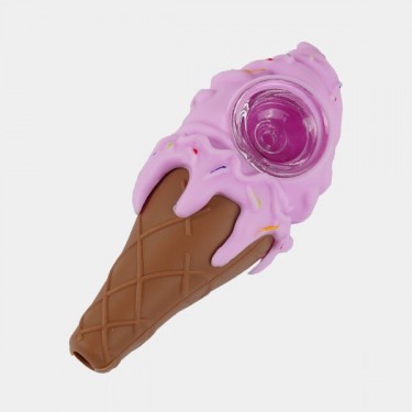 Pipa de Silicona Helado rosa