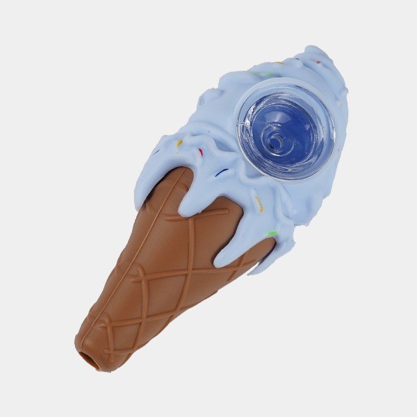 Pipa de Silicona Helado azul