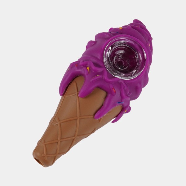 Pipa de Silicona Helado morado