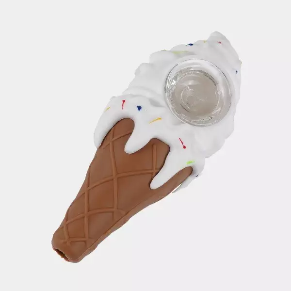 Pipa de Silicona Helado blanco