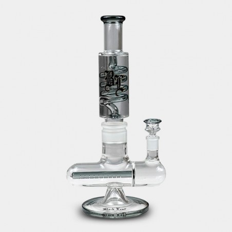 Bong gel enfriador con espiral + Inline Slit Black Leaf gris