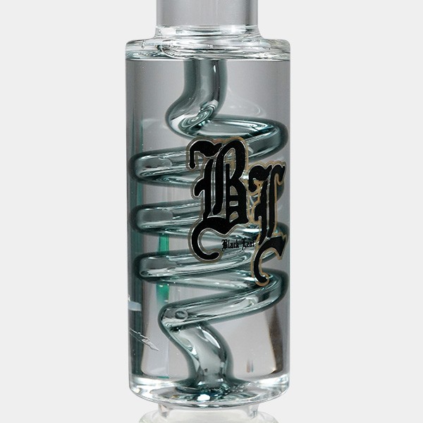 Bong gel enfriador con espiral + Inline Slit Black Leaf gris enfriador