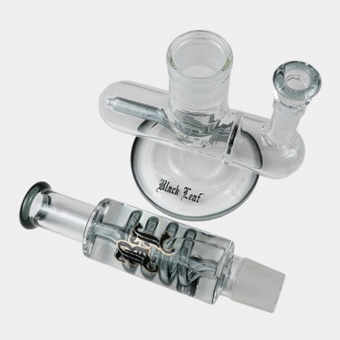 Bong gel enfriador con espiral + Inline Slit Black Leaf partes gris