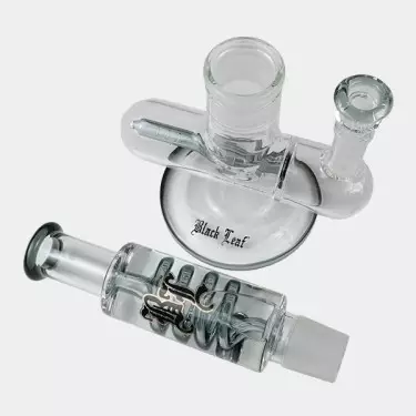 Bong gel enfriador con espiral + Inline Slit Black Leaf partes gris