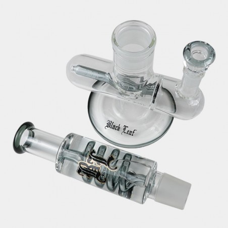 Bong gel enfriador con espiral + Inline Slit Black Leaf partes gris