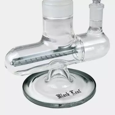 Black Leaf Pre-Cooler Bong with Spiral + Inline Slit - Growbarato