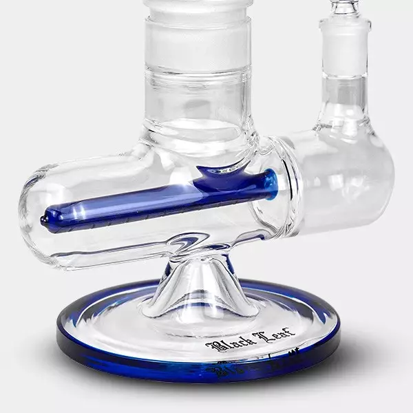 Black Leaf Pre-Cooler Bong with Spiral + Inline Slit