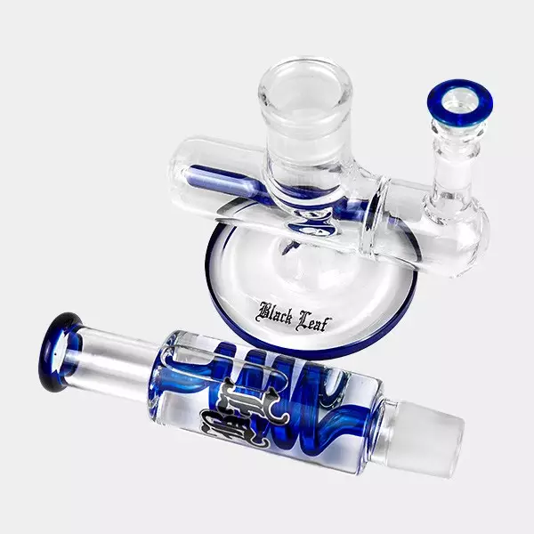 Bong gel enfriador con espiral + Inline Slit Black Leaf partes