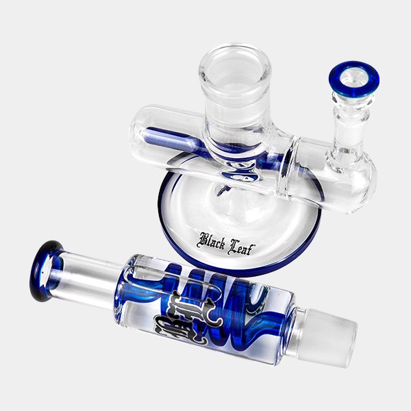 Bong gel enfriador con espiral + Inline Slit Black Leaf partes