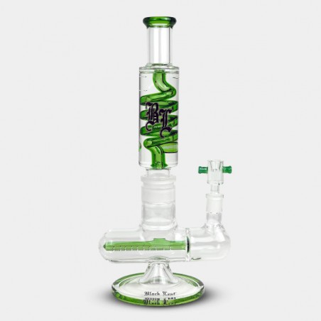 Bong Gel refroidissant en spirale + Inline Slit Black Leaf