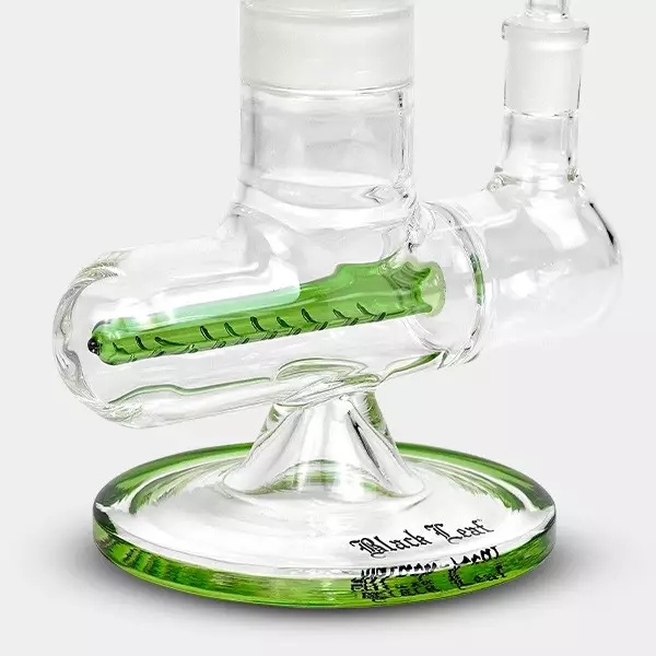 Bong gel enfriador con espiral + Inline Slit Black Leaf verde inline slit