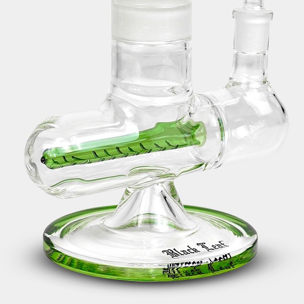 Bong gel enfriador con espiral + Inline Slit Black Leaf verde inline slit