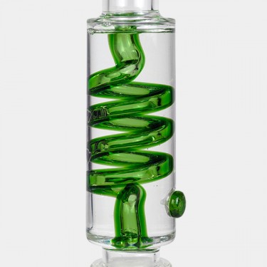 Bong gel enfriador con espiral + Inline Slit Black Leaf partes enfriador