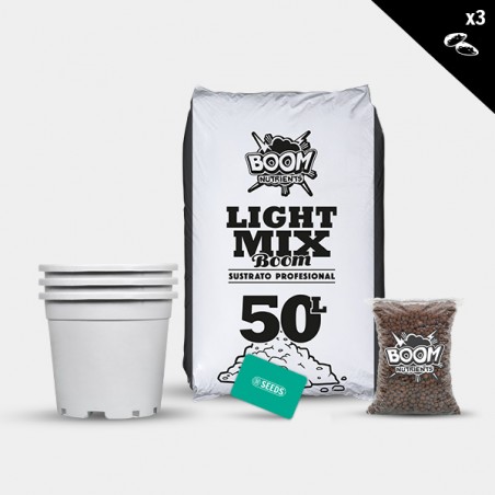 Kit Exterior Feminizadas 3 semillas sin fertilizante