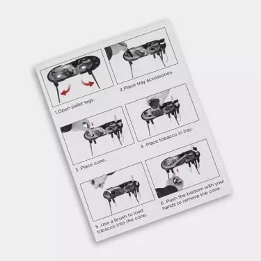 Bandeja de enrolar com cone, escovas e suportes Magic Mushrooms instruções