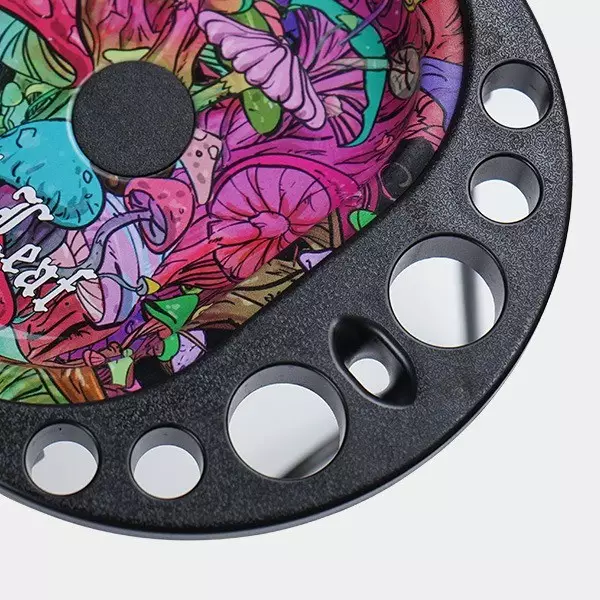 Bandeja de enrolar com cone, escovas e suportes Magic Mushrooms orifícios do cone