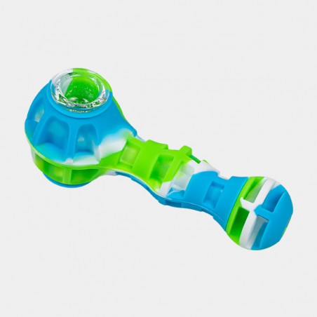 Pipa de agua portátil verde blanco y azul