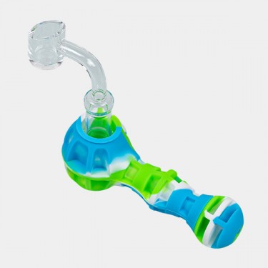 Pipa de agua portátil verde blanco y azul