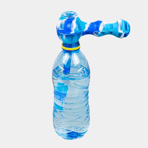 Pipa de agua portátil azul y blanco