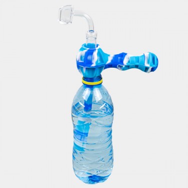 Pipa de agua portátil azul y blanco