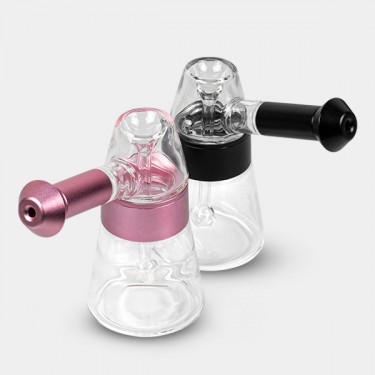 Bubbler de Cristal y Aluminio 11.5 cm rosa