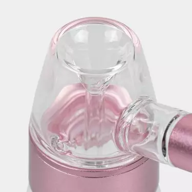 Bubbler de Cristal y Aluminio 11.5 cm rosa