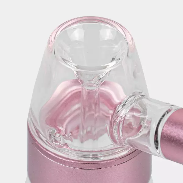 Bubbler de Cristal y Aluminio 11.5 cm rosa