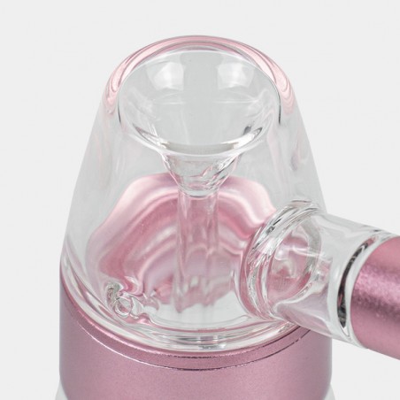 Bubbler de Cristal y Aluminio 11.5 cm rosa