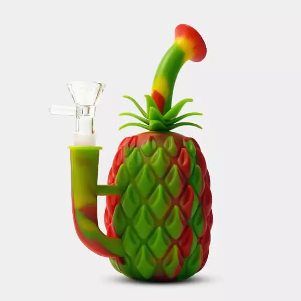 View Silicone Pineapple Bong with glass bong - GB The Green Brand