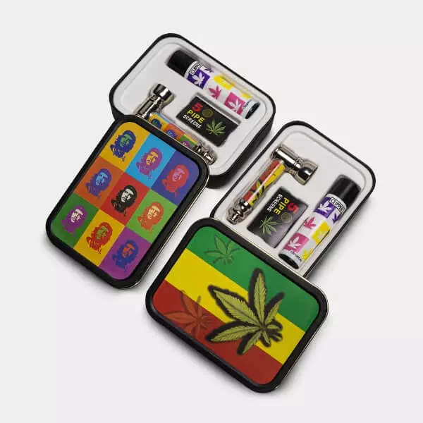 View Set de Pipa de Metal con Filtros y Mechero