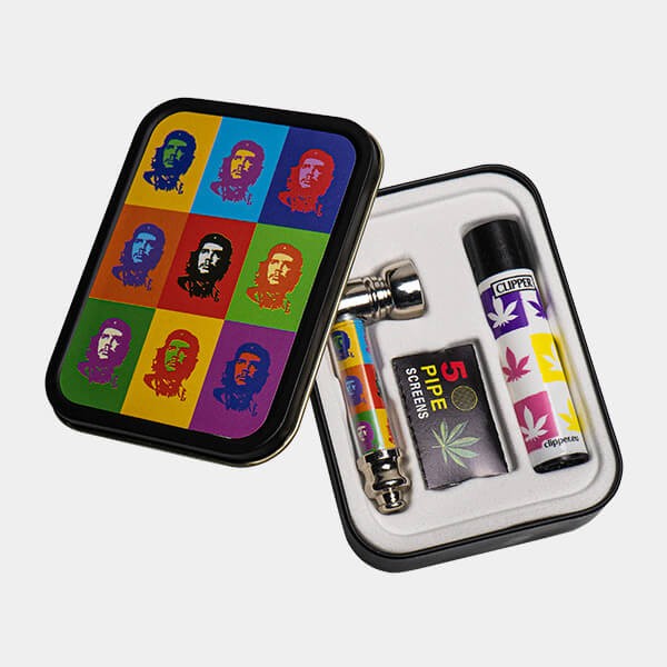 Set de Pipa de Metal con Filtros y Mechero che