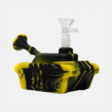 Bong Tanque Silicona amarillo y negro