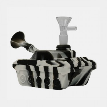Bong Tanque Silicona blanco y negro