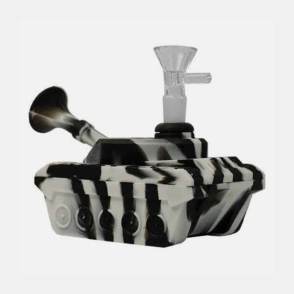 Bong Tanque Silicona blanco y negro