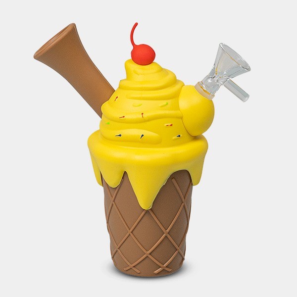 Bong de Silicona Vaso Helado amarillo