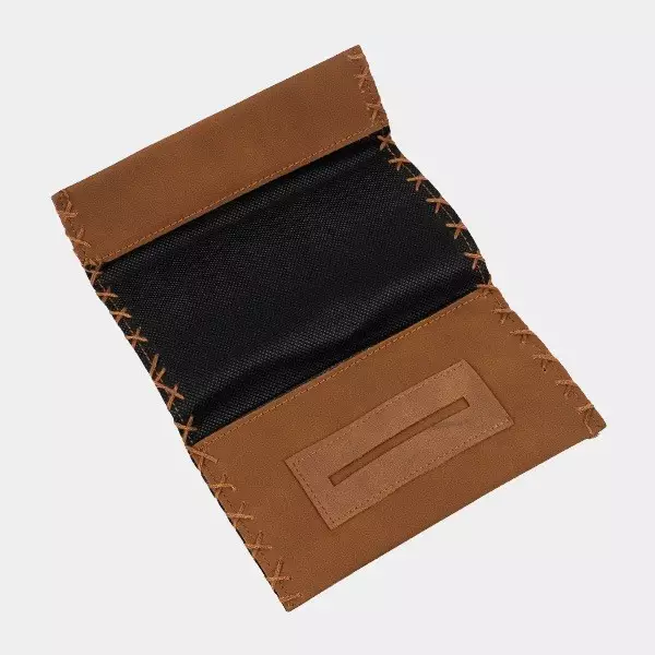 Faux Leather Tobacco Pouch With Zipper
