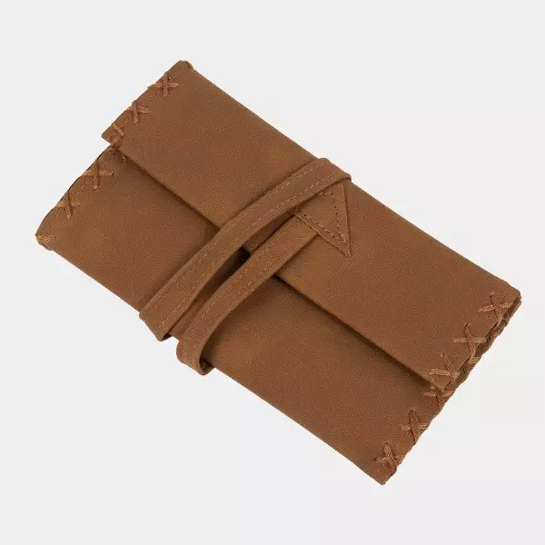 Faux Leather Tobacco Pouch With Zipper