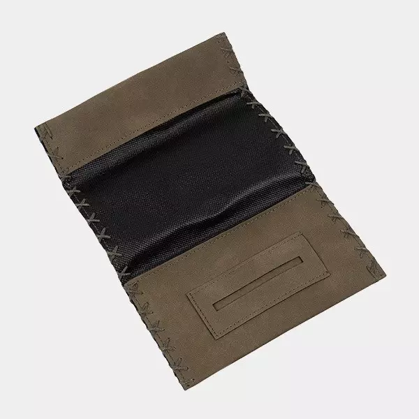 Faux Leather Tobacco Pouch With Zipper