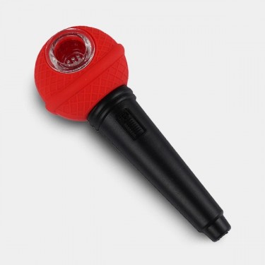 Pipa de Silicona Micrófono rojo