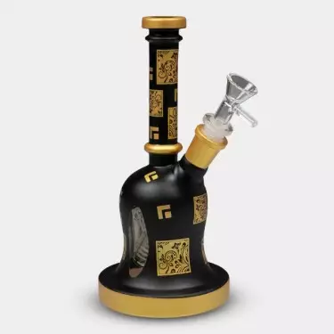 Vidro Bong Mixed Golden Round Base 22cm - GB A marca verde